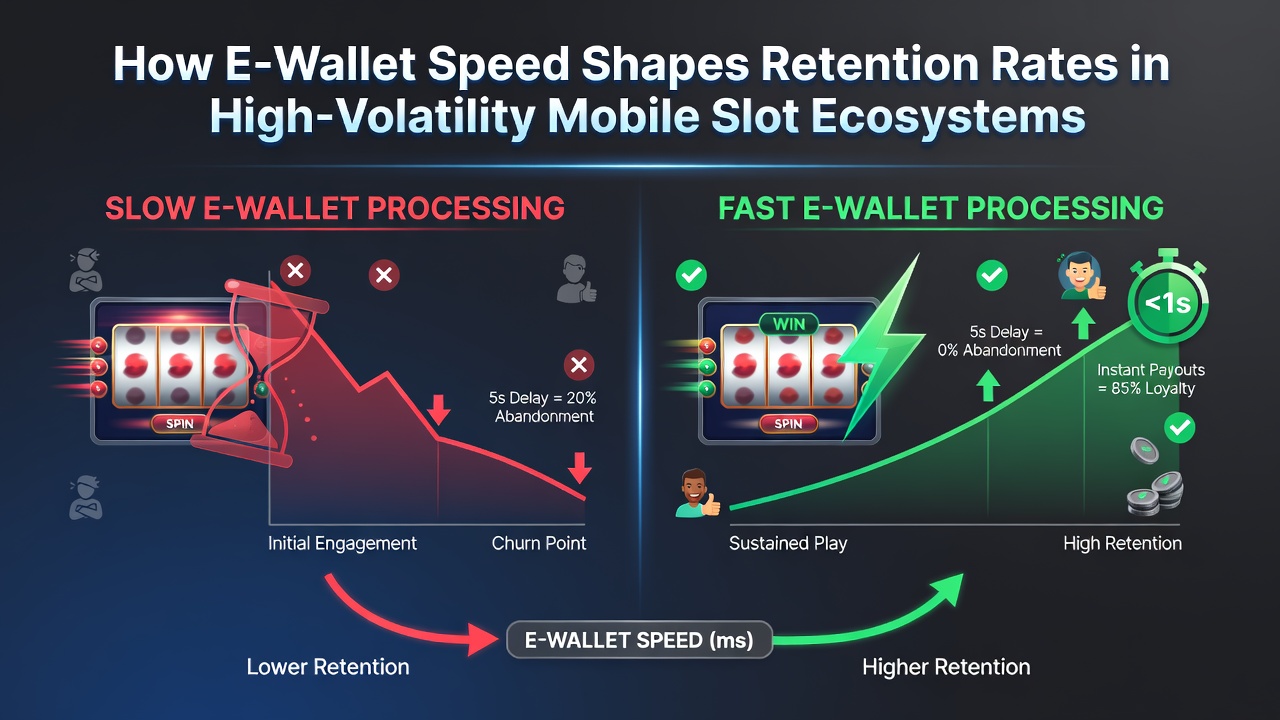Analytics dashboard displaying retention curves segmented by e-wallet transaction speed categories