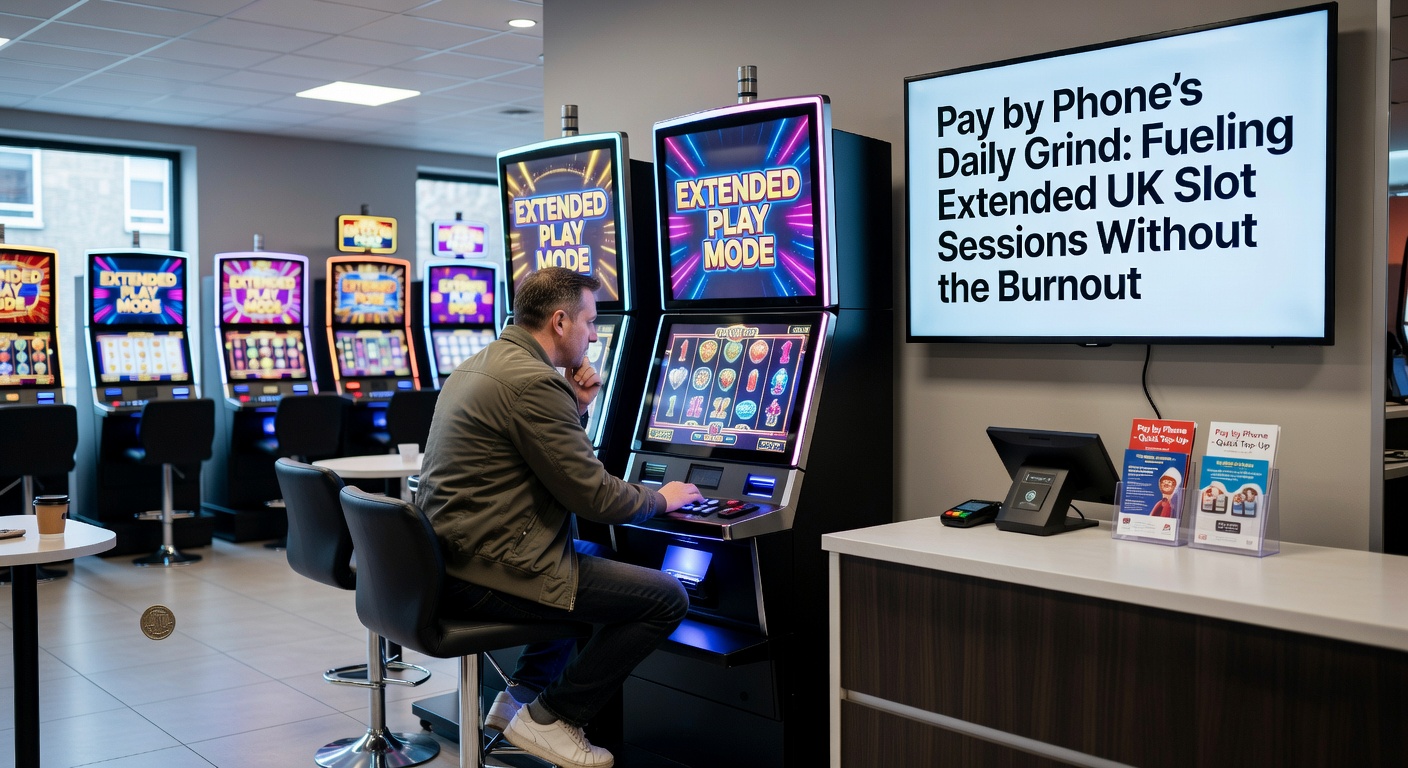 Graph showing average UK slot session lengths with Pay by Phone versus other methods, peaking at extended play times without drop-offs