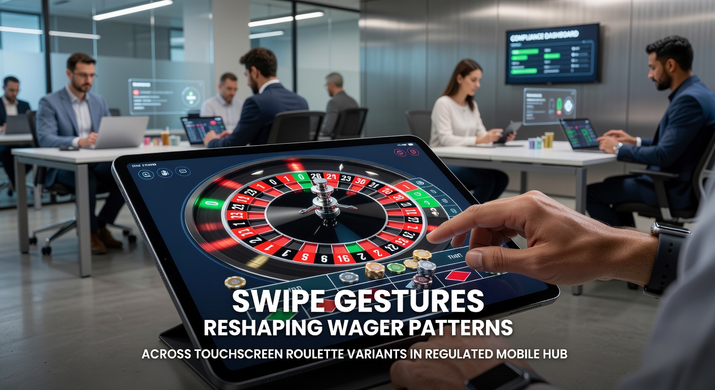 Close-up view of roulette betting grid responding to swipe input on a regulated mobile gaming platform