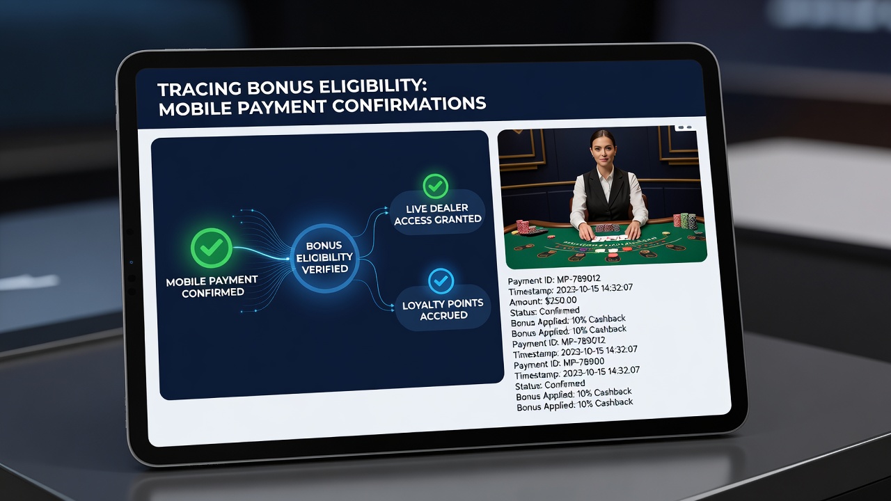 Secure transaction receipt details shown on a mobile device next to an active live dealer blackjack table